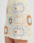 Emory Park High Waist Crocheted Mini Skirt