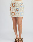 Emory Park High Waist Crocheted Mini Skirt