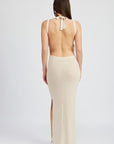 Emory Park Halter Neck Maxi Dress with Open Back