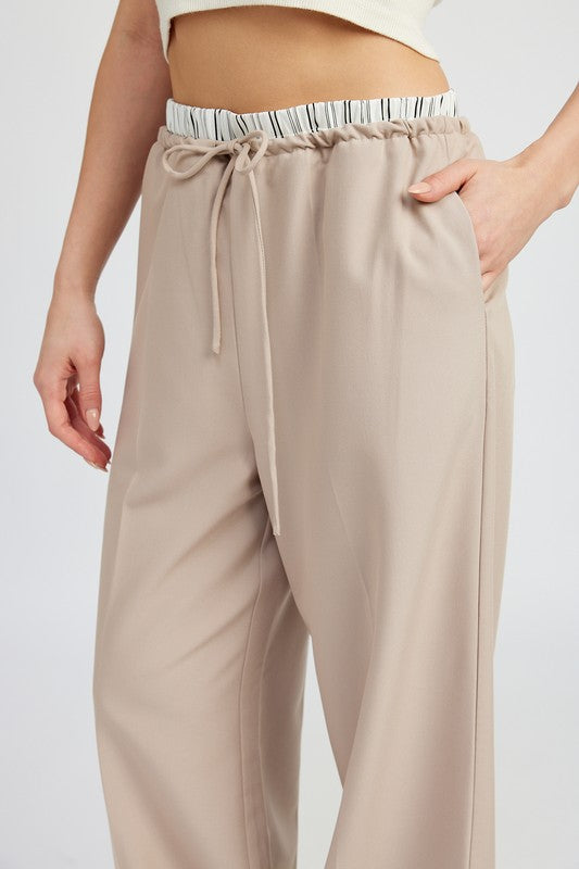 Emory Park Double Waist Straight Leg Pants