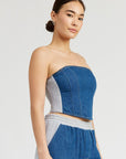 Emory Park Mixed Media Bustier Top