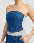 Emory Park Mixed Media Bustier Top