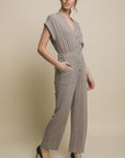 Love Tree V-Neck Pocketed Jumpsuit