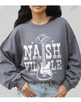 Nashville Cowboy Guitar Graphic Fleece Sweatshirts