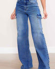 Pearl High-Rise Wide Leg Cargo Jeans