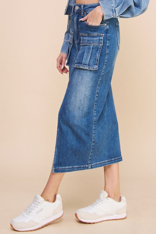 Insane Gene Front Slit Cargo Skirt