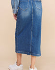 Denim Lab USA Front Slit Cargo Skirt