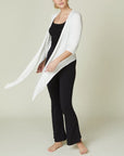 Sz M Fabina Bamboo Yoga Shrug Cardigan in Ivory