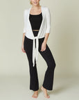 Sz M Fabina Bamboo Yoga Shrug Cardigan in Ivory