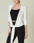 Sz M Fabina Bamboo Yoga Shrug Cardigan in Ivory