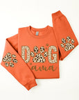 Dog Mama Elbow Printed Graphic Fleece Sweatshirts.