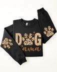 Dog Mama Elbow Printed Graphic Fleece Sweatshirts.