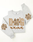 Dog Mama Elbow Printed Graphic Fleece Sweatshirts.