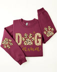 Dog Mama Elbow Printed Graphic Fleece Sweatshirts.