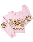 Dog Mama Elbow Printed Graphic Fleece Sweatshirts.