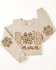 Dog Mama Elbow Printed Graphic Fleece Sweatshirts.