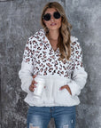 Hope Horizon Leopard Teddy Hoodie with Kangaroo Pocket