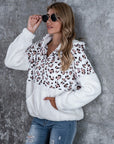 Hope Horizon Leopard Teddy Hoodie with Kangaroo Pocket