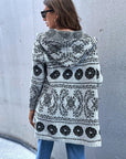 Hope Horizon Light Grey Floral Pattern Hooded Cardigan