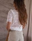 Crochet Lace Flower Embroidered Blouse