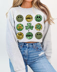 Smile St Patricks day Graphic Fleece Sweatshirts.