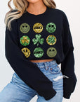 Smile St Patricks day Graphic Fleece Sweatshirts.