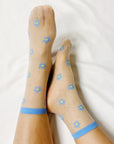 Mini Flower Sheer Socks Set Of 2 Pairs