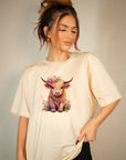 Pink Baby Highland Cow Graphic Tee