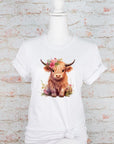 Pink Baby Highland Cow Graphic Tee