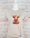 Pink Baby Highland Cow Graphic Tee