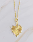 Clip Hanging Initial Heart Necklace