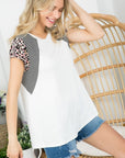 e Luna Animal Mixed Colorblock Top