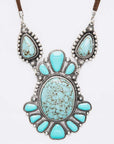 Western Oversize Stone Pendant Necklace Set