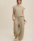 Listicle Athleisure French Terry Loose Jogger Jumpsuit