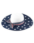 Americana Flag Printed Straw Floppy Sun Hat