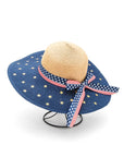 Americana Flag Printed Straw Floppy Sun Hat