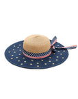 Americana Flag Printed Straw Floppy Sun Hat