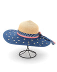 Americana Flag Printed Straw Floppy Sun Hat