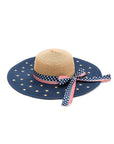 Americana Flag Printed Straw Floppy Sun Hat