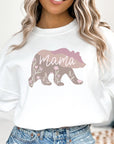 Mama Bear Soft Colored Floral Bear Sweatshirt