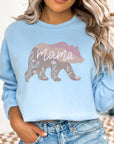 Mama Bear Soft Colored Floral Bear Sweatshirt