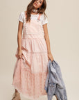 Listicle Laced and Tiered Romantic Overall Maxi Dress