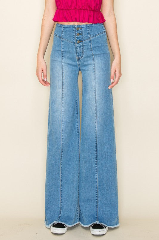 O2 Denim Wide Leg Denim Pants Baggy Style