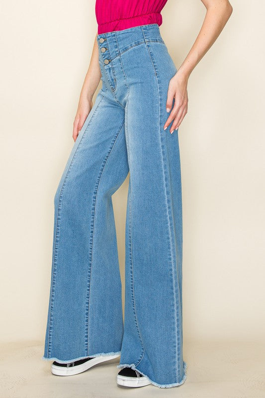 O2 Denim Wide Leg Denim Pants Baggy Style