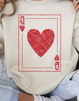 Queen of Hearts Valentines Graphic Sweatshirt