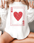 Queen of Hearts Valentines Graphic Sweatshirt