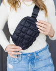 Anya Quilted Puffer Sling Belt Fanny Bum Bag