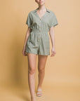 Love Tree Linen Button Down Romper