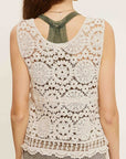 La Miel Self Side Tie Detailed Crochet Vest Top