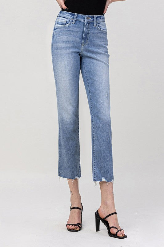 Flying Monkey High Rise Crop Straight Jean - Online Only